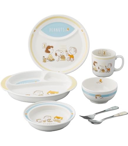 Amazon｜「 peanuts (ピーナッツ) 」 スヌーピー 子供 食器セット 陶器